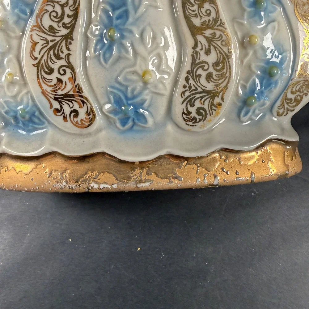 Vintage Jim Beam Decanter 155 Months Old Regal China Blue Floral Gold With Box